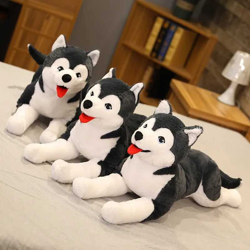 1pc 65cm Kawaii Husky Soft Plush Dog Dolls Stuffed Animal Kids Toys Simulation Husky Christmas Gifts Birthday Brinquedos R250529