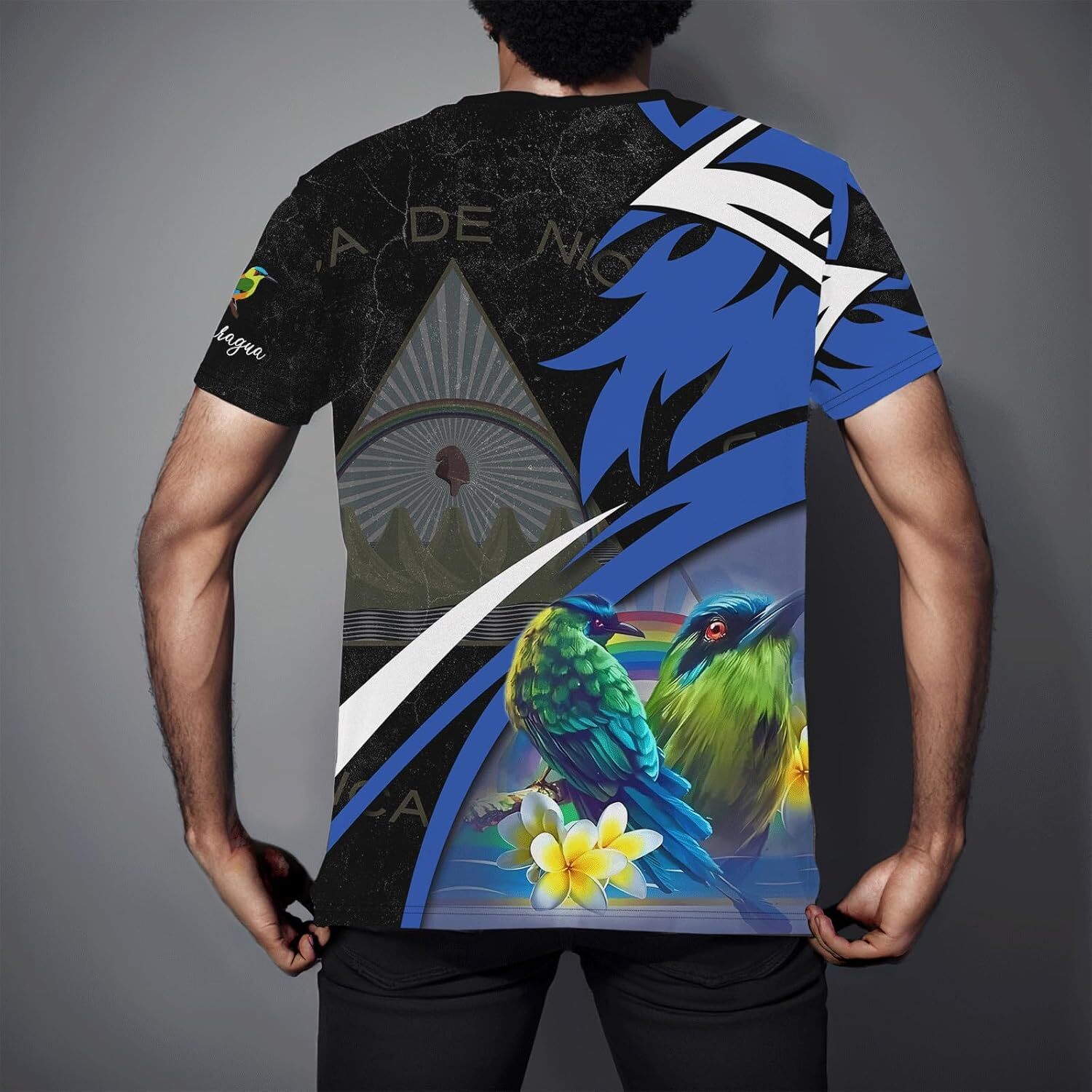 Mens T shirt Nicaragua Flag Shirt Novelty Tee Short Sleeve Tops Graphic 3D Printed Nicaragua Men Shirt Jersey Graphic Tee Casual Tops Clothes Short sl