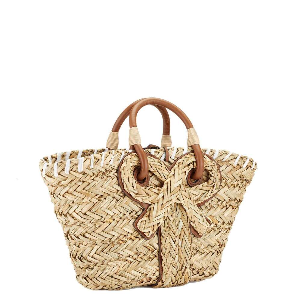 Tote Bag Leather Bag ANYA Anya Straw Woven Women S Bowknot Rope Knot Basket Handbag Vacation Beach Picnic Bag Shoulder Bag