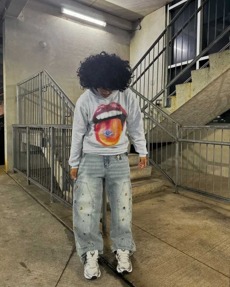 American Retro Gothic Trend Pattern Printed Oversize Hoodie Mens Y2K Street Hip-Hop Harajuku Casual Loose Pullover Couple Style W250530