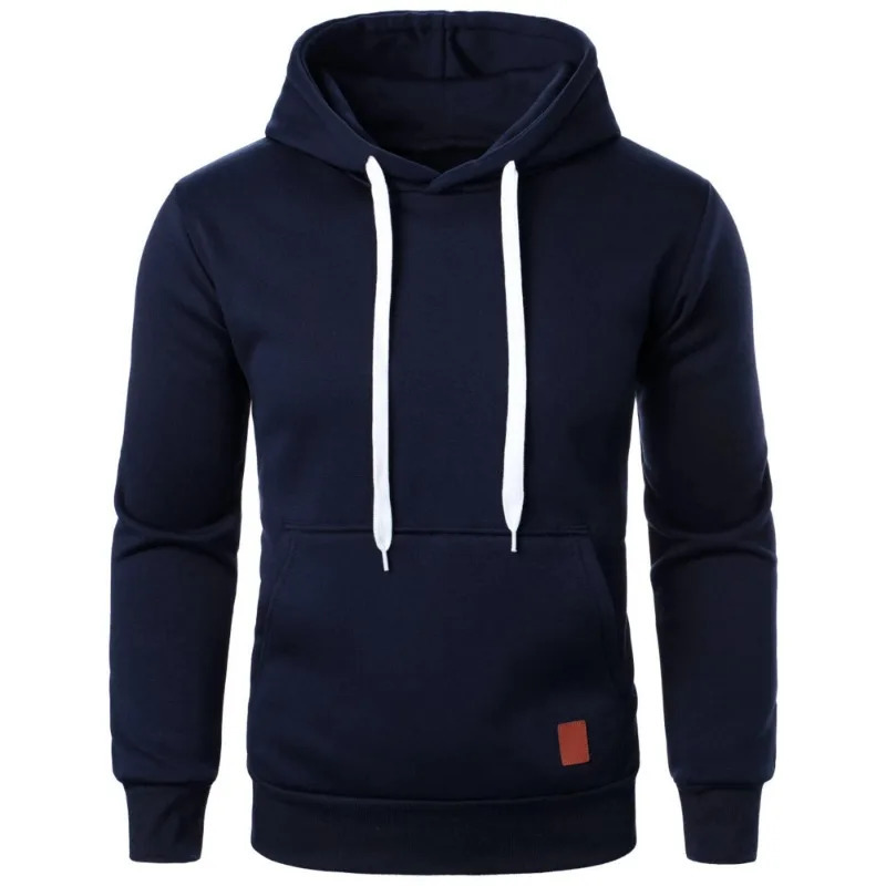 Mens Casual Hooded Collar Drawstring Hoodies Sweatshirts Long Sleeve Shirts Outdoor Streetwear Solid Color Lightweight Pullover 250527