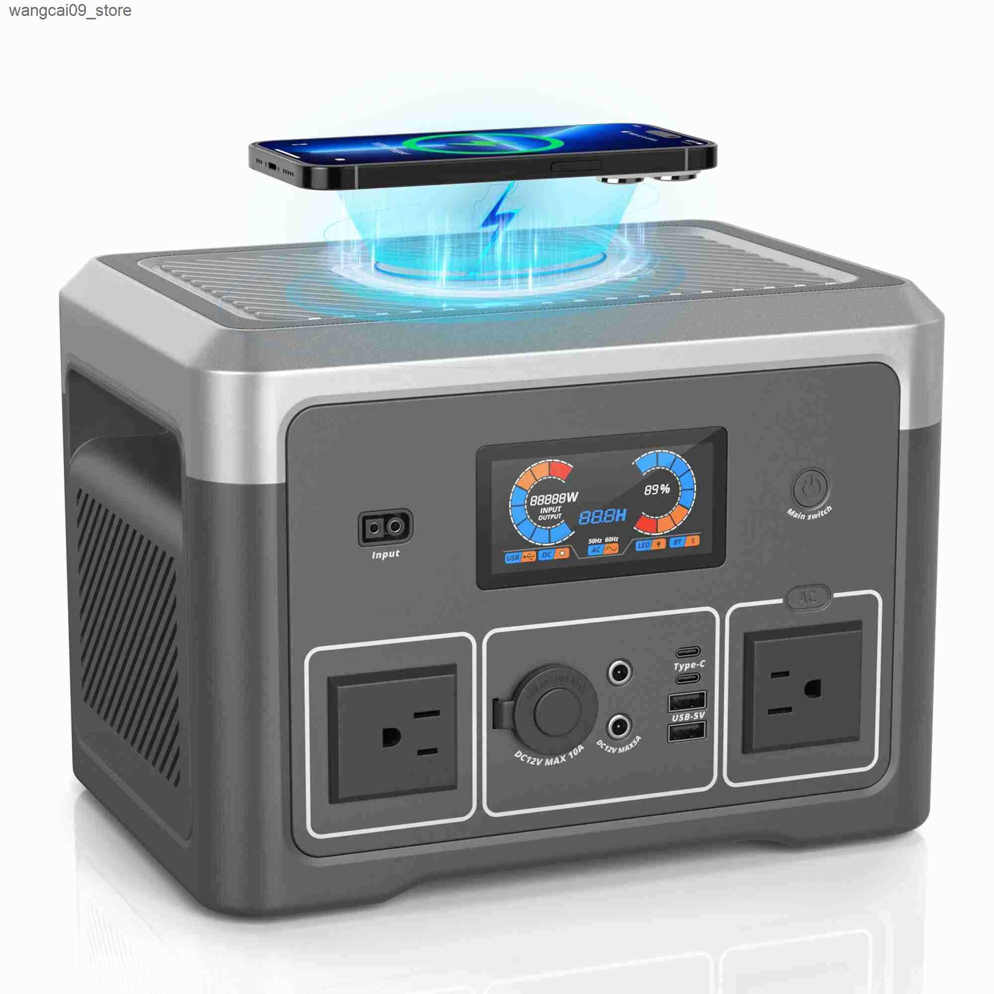 Portable Power Station 665.6Wh LiFePO4 Battery with 2x 600W AC Outlets (Surge 1800W) for Outdoor Camping RV Home Music Player z250530