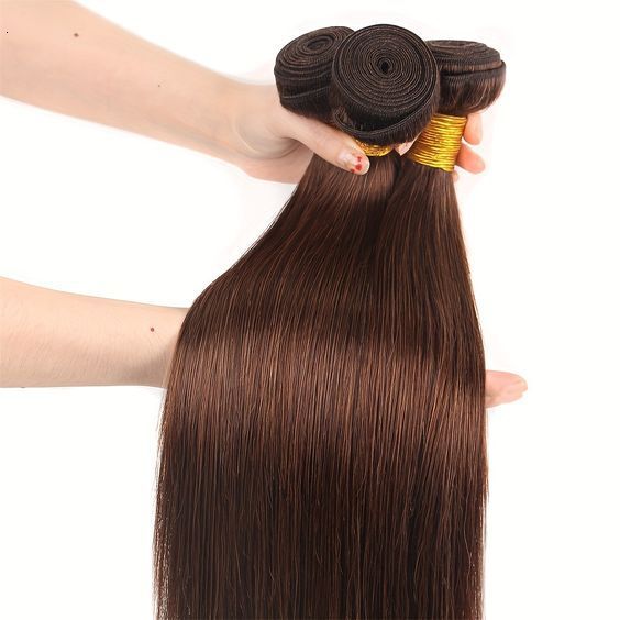 brown Chocolate straight bundle human hair Brown 4#