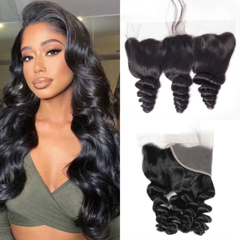 HD 13*4 Transparent Lace Human Hair Frontal Loose Wave