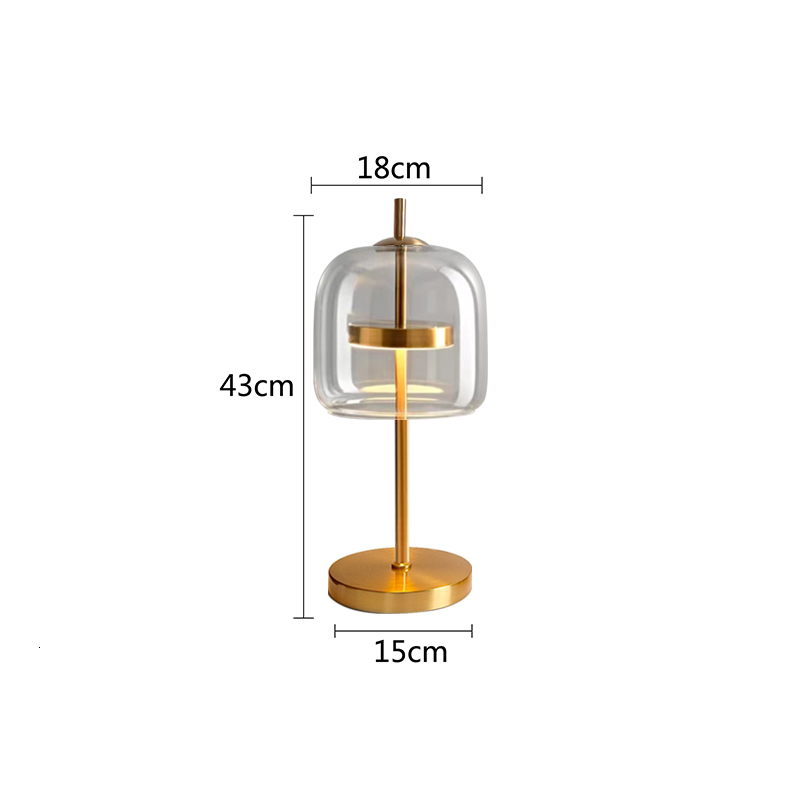 Nordic Smoke gray Glass Table Lamps LED Modern Living Bedroom Bedside Indoor Decor Lighting Creative Luminaire Desk Lamp