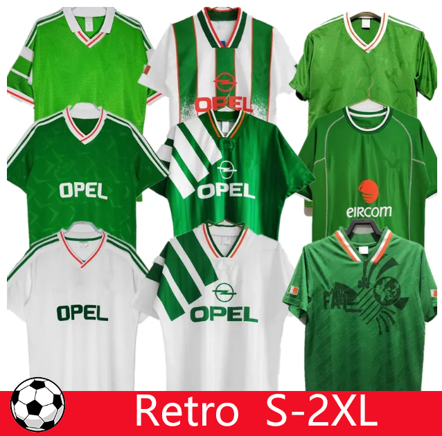 Retro 1990 Ireland Match Away Keane Irelands Soccer Jersey 88 90 92 94 Ireland Home Classic Vintage Irish Mcgrath De Foot Soccer Staunton Houghton M