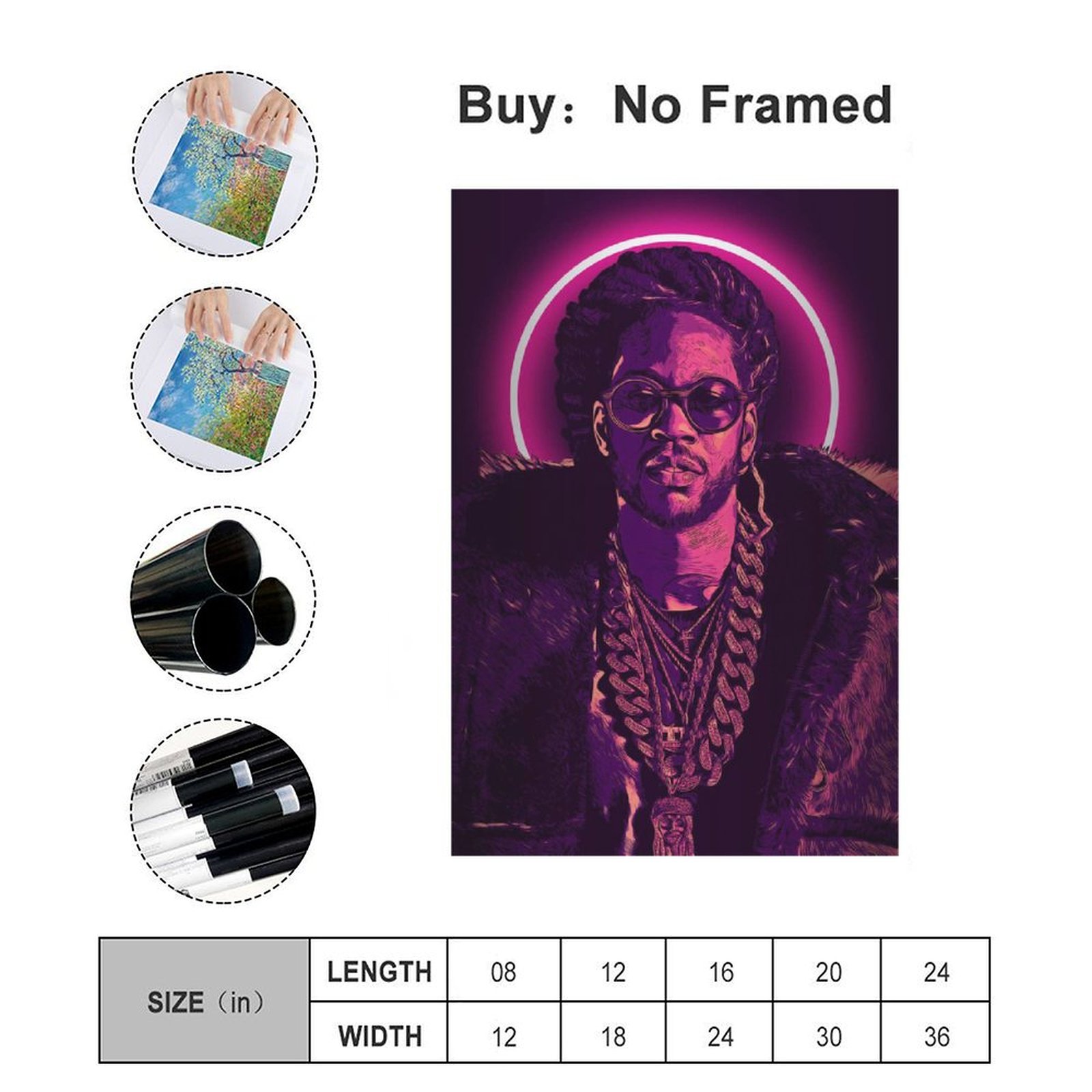 Wall Art Painting Rapper 2 Chainz Hip Hop Singer Canvas Prints Wall Painting Wall Art Decor Print Picture Paintings for Living Room Home Decor Luxury 