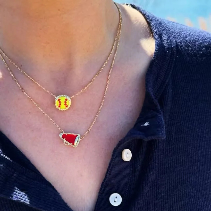 YEEVAA Softball Sports Pendant Necklaces for Women Jewelry Game Day Team Gifts 250530