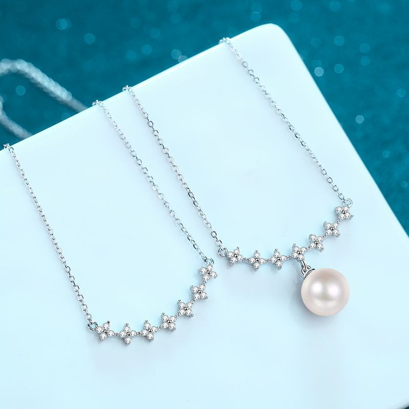 Elegant Nine-Two-Five Silver Jewelry: Female Necklace Incorporating Celtic Knots Motif Plus Natural Gemstones