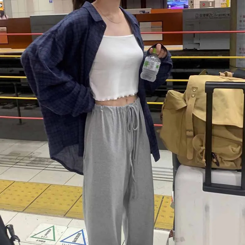 Retro Plaid Shirts For Women Spring Korean Womens Long Sleeve Loose Shirt Female Street Casual Oversized Button Top 250527