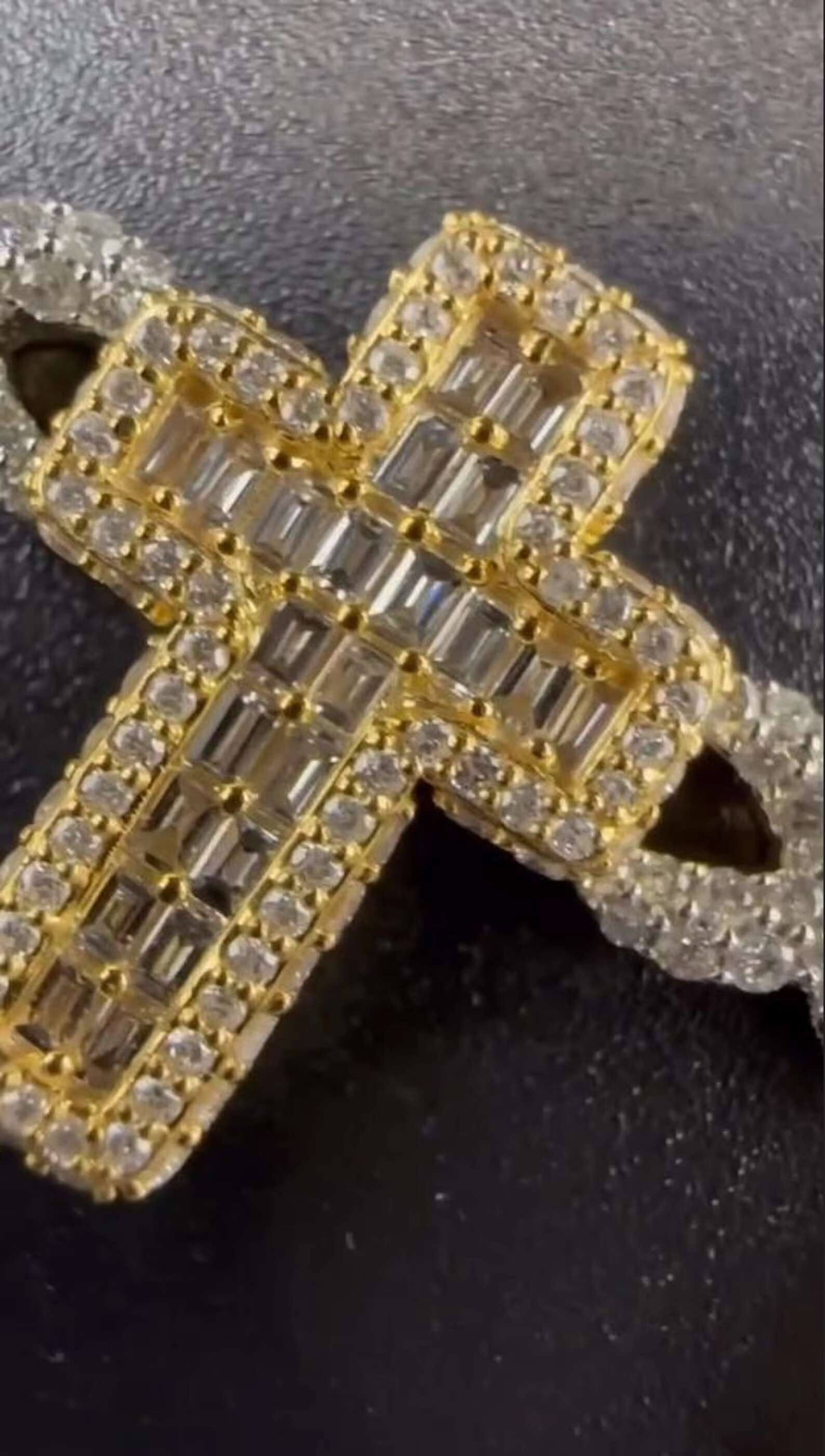 925 Silver Iced Cross baguette cut Moissanite Diamond Bracelet Hip Hop Bling Rapper Jewelry Gift for Men VVS Clarity