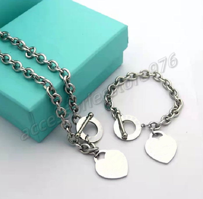 Blue Heart Necklace Pendant Designer Heart Bracelet Women Fashion Craft Official Classic Heart 925 Silver Chain Luxury Designer Unisex Jewelry Wedding Gift