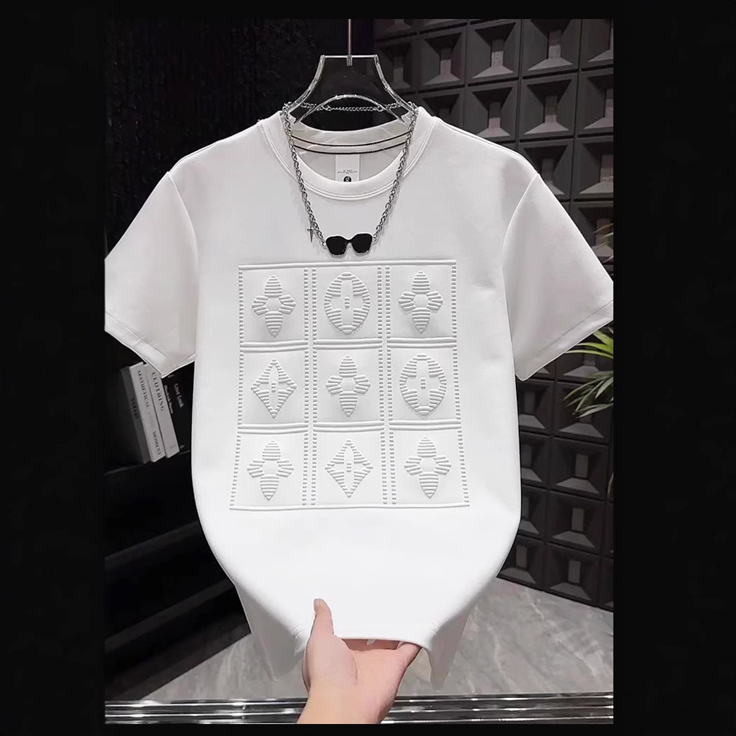 Designer Shirts Men's 2025 New Streetwear Tee - Minimalist Round Neck Summer Shirt, Edgy Style Free Shipping