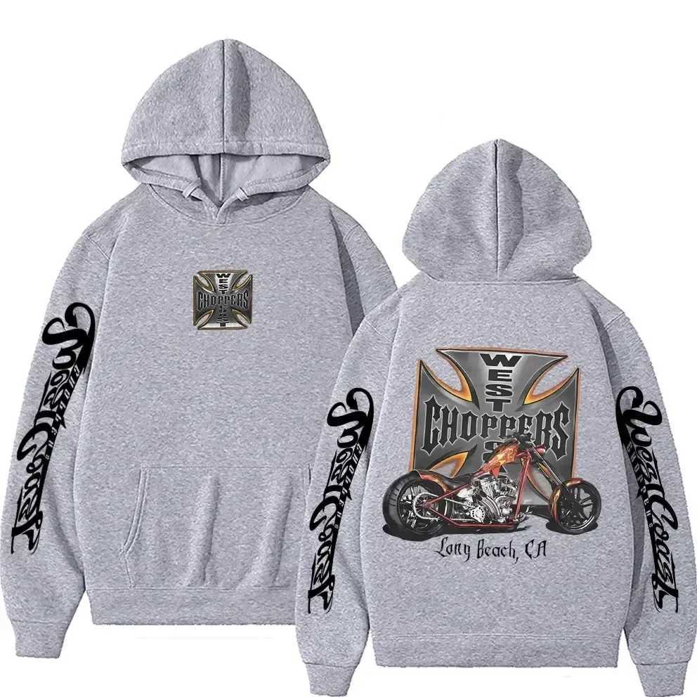 West Chopper Graphic Hoodie for Men Vintage Streetwear Men Women Long SLeeve Oversized Sweatshirt Mens Gothic HoodiesXJ250530