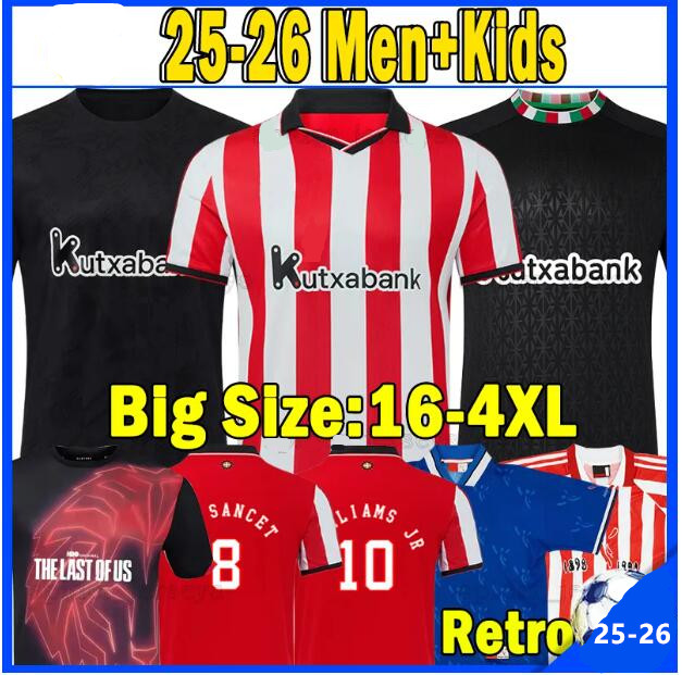 2026 Retro 2025 Bilbao Soccer Jerseys 95 97 98 11 12 BERENGUER MUNIAIN Bilbao Athletic WILLIAMS RAUL GARCIA VILLALIBRE J.Guerrero O. SANCET Men Football Shirt Kids Kit O.