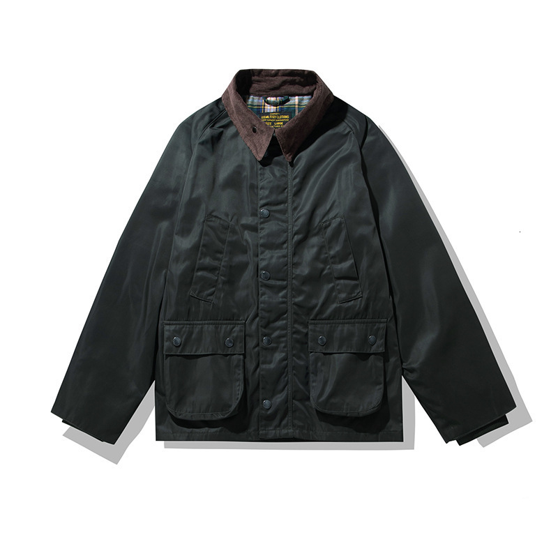 Mens Y2K jacket oil-free wax hunter workwear jacket autumn casual classic lapel pocket minimalist daily jacket mens clothing 241031