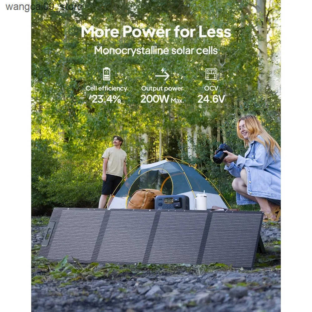 Portable Power Station Equipped with 200W Solar Panels 2048Wh Battery Backup Power Supply and 4 2400W AC Power Sockets z250530