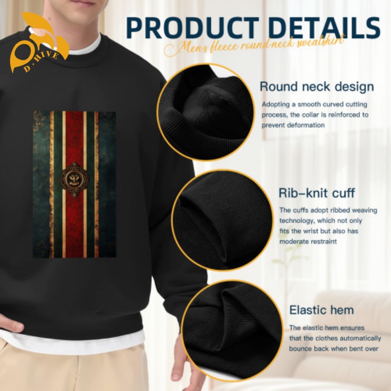 Free Shipping Men's sweatshirt, men's Gothic printed super large hip-hop sweatshirt retro sweatshirt fashionable casual street DIY
