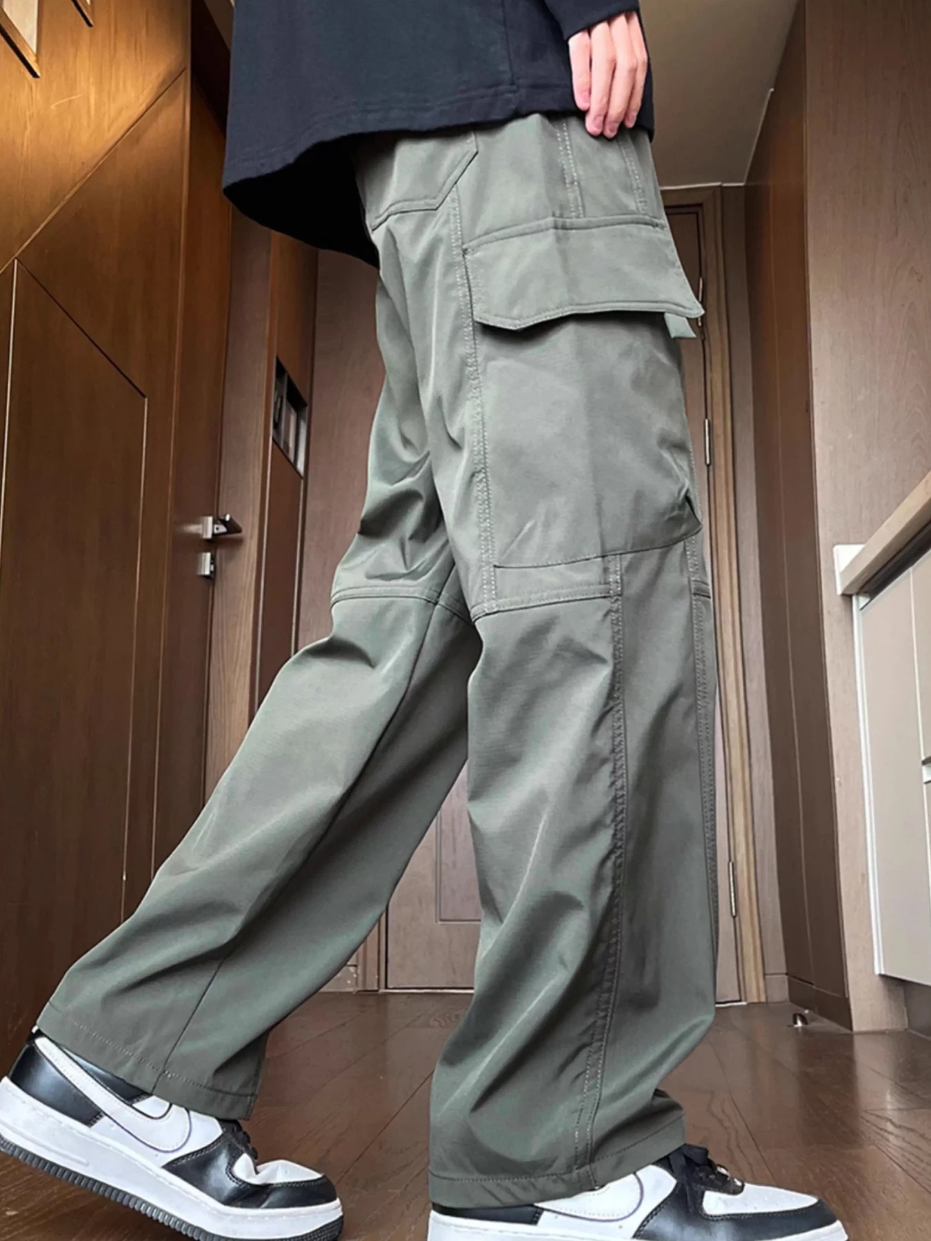 Oversized Carga Parachute Pants Men Y2k Hip Hop Streetvear Vintage Wide Leg Jaggers Baggy Casual Sweatpants Techwear Harajuku 250527