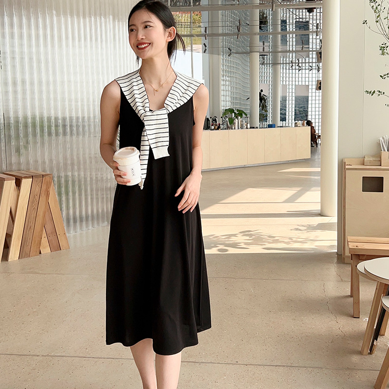 D114 Summer women's breathable quick-drying vest dress female temperament long skirt slim high-end skirt