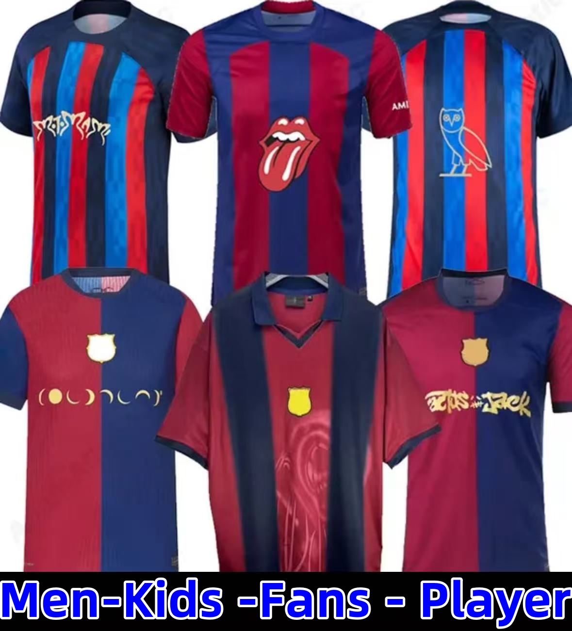LAMINE YAMAL Coldplay special Jerseys 25 26 GAVI PEDRI Rolling Stone shirt 23 24 Rosalia Jerseys 22 23 Men adult kids kit Breathable and slim fit Limited football shirt
