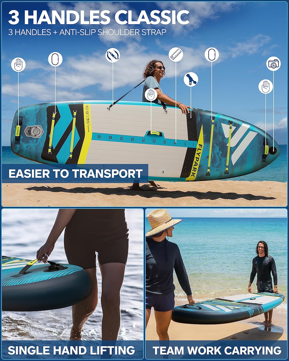 FLYPARK FISHING Surfboard 325*89*15cm paddleboard inflatable stand up paddle board sup supboard water sport ultra wide