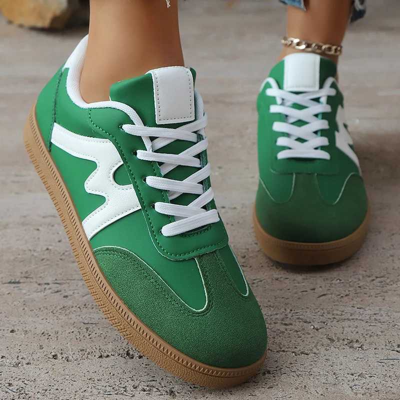 Lightweight Comfortable Sneakers for Women Fi Striped Lace Up Sports Shoes Woman Casual Breathable Green Sneakers Plus Size XJ250530