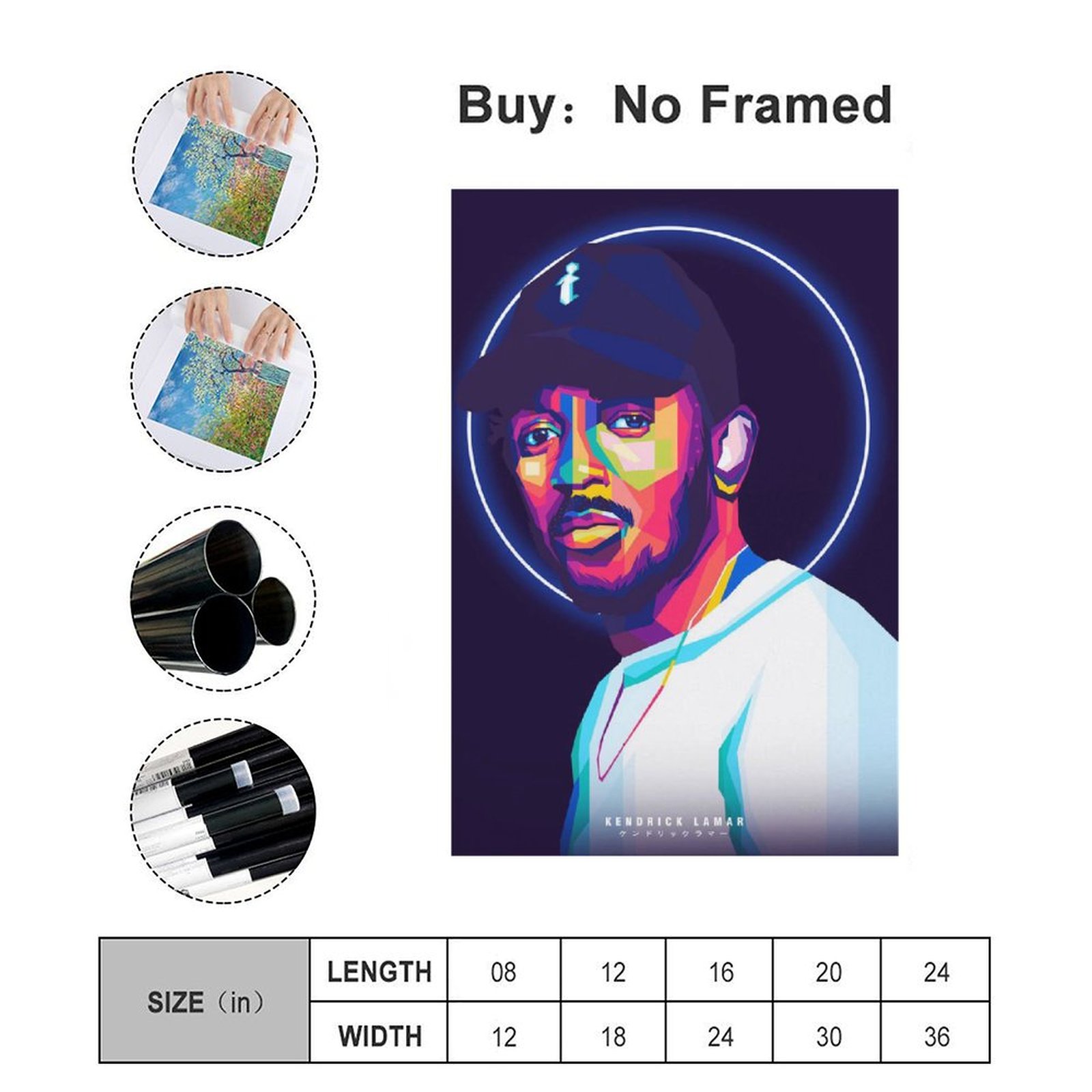 Wall Art Painting RAPPER Kendrick Lamar SINGER Canvas Prints Wall Painting Wall Art Decor Print Picture Paintings for Living Room Home Decor Luxury Un