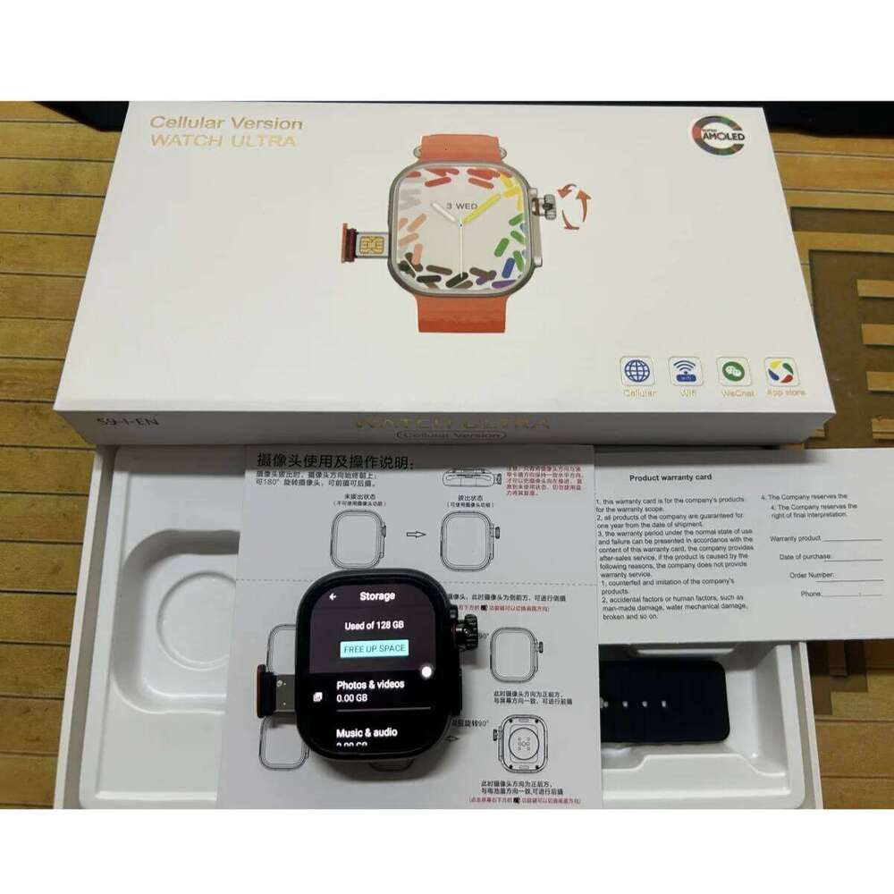 32+256GB 4G Smart Watch Android System With 2.2 inch Amoled Screen 800W Camera WiFi GPS 4g SIM card S10 Ultra Smartwatch For Men