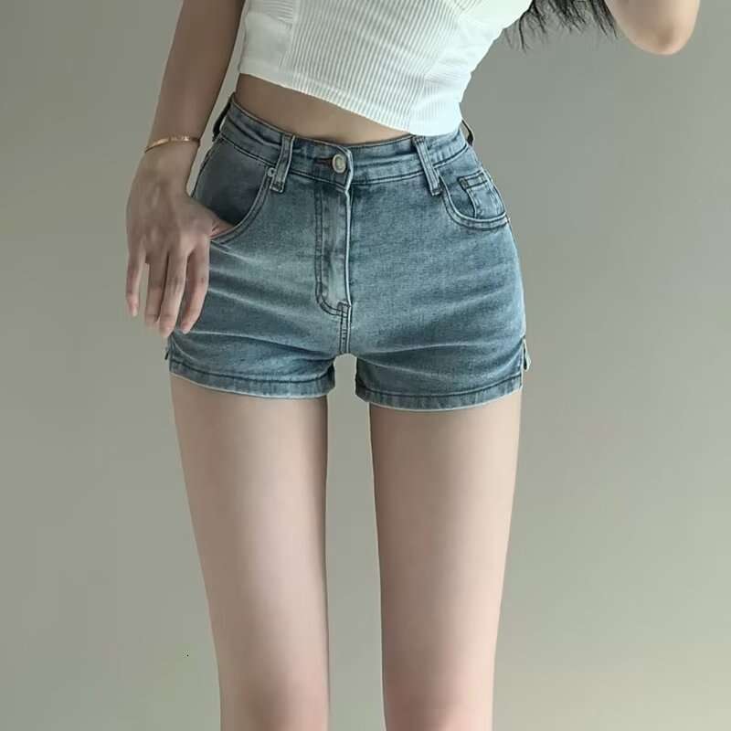 Shorts Women Denim Shorts Women S Summer Skinny Jeans Thin Hot Pants High Waist Small Split Hip Lift Shorts Trendy Ins Style Jean Shorts