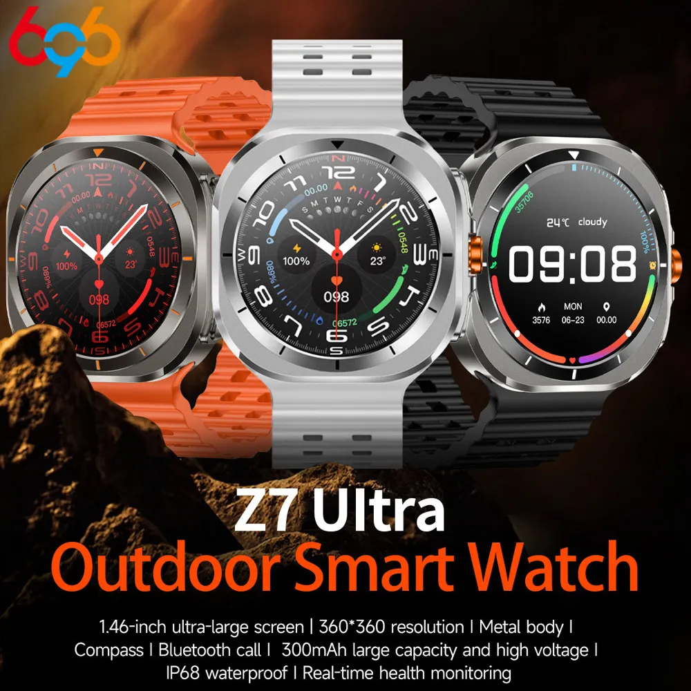 Z7 Ultra Bluetooth connecté Smartwatch avec un écran HD, un suivi du mouvement de la fonctionnalité de la boussole