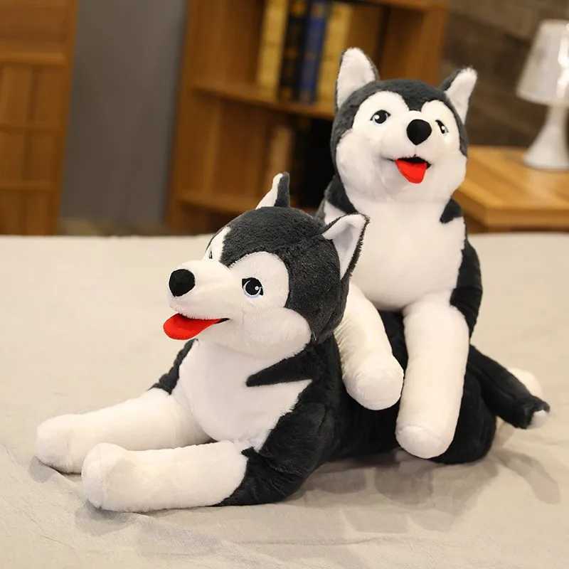 1pc 65cm Kawaii Husky Soft Plush Dog Dolls Stuffed Animal Kids Toys Simulation Husky Christmas Gifts Birthday Brinquedos R250529