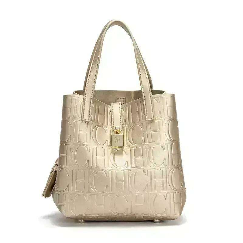 CH Emed Crossbody Letter Printing Design Handbag Large Capacity Tote Bag Elegant Temperament Ladies Should