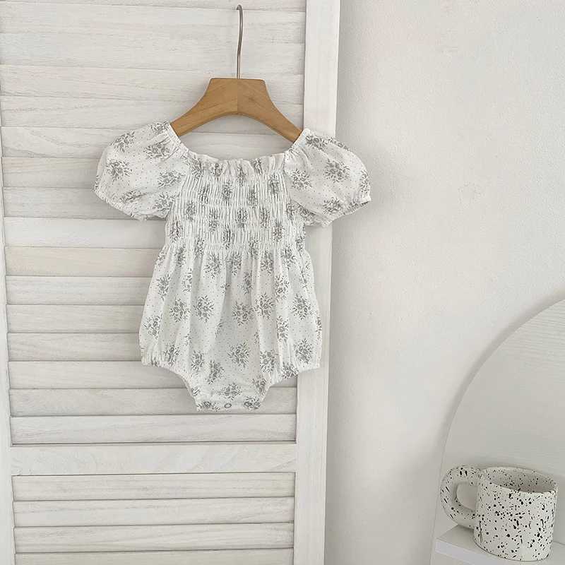 Baby Girls Rompers Newborn Kids Baby Girls Short Sleeve Sweet Flower Printing Princess Rompers Infant Baby Girls Rompers Clothes R250530
