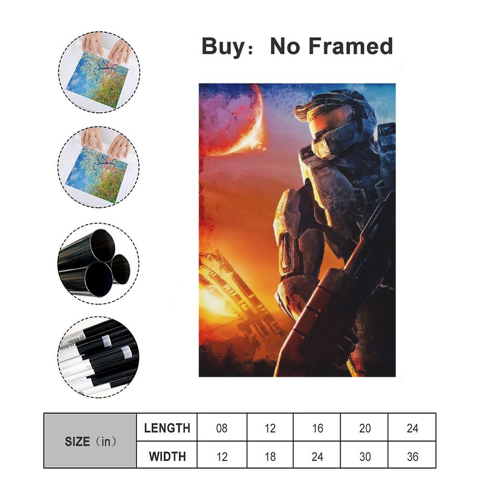 Wall Art Painting Master Chief Game Canvas Prints Wall Painting Home Decor Luxury Decor Print Picture Paintings for Living Room Unframe
