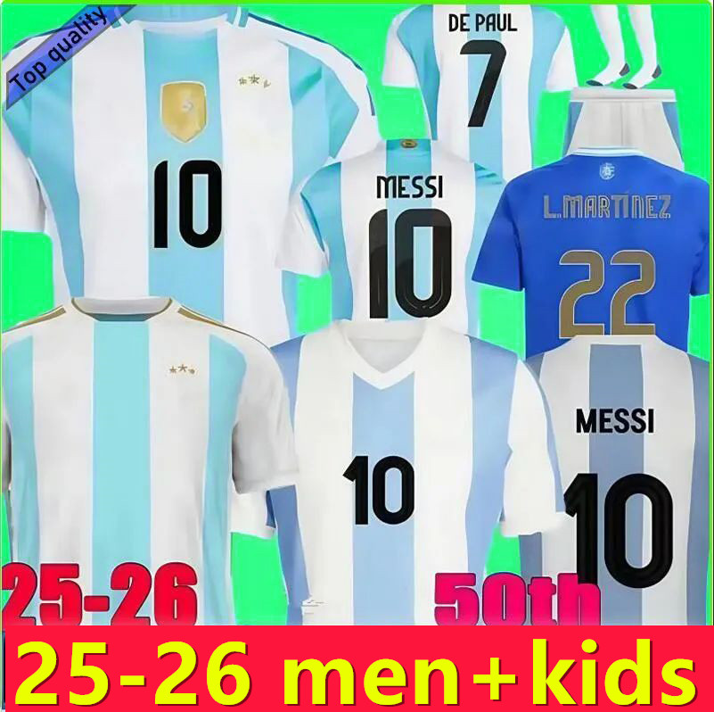 2025-2026 Soccer jerseys Argentina Star 24 25 26 Fans Player Version MAC ALLISTER DYBALA DI MARIA MARTINEZ DE PAUL MARADONA Child Kids Kit Men Football jerseys Shirt