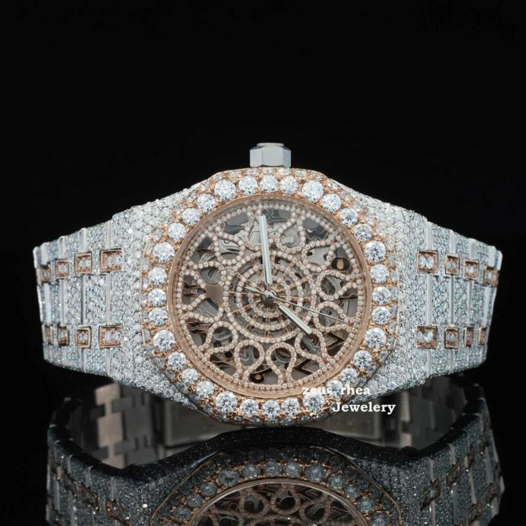 Pass Diamond Tester Custom Moissanite Watch D Color VVS Iced Out Watch Hiphop Moissanite Watch for Men
