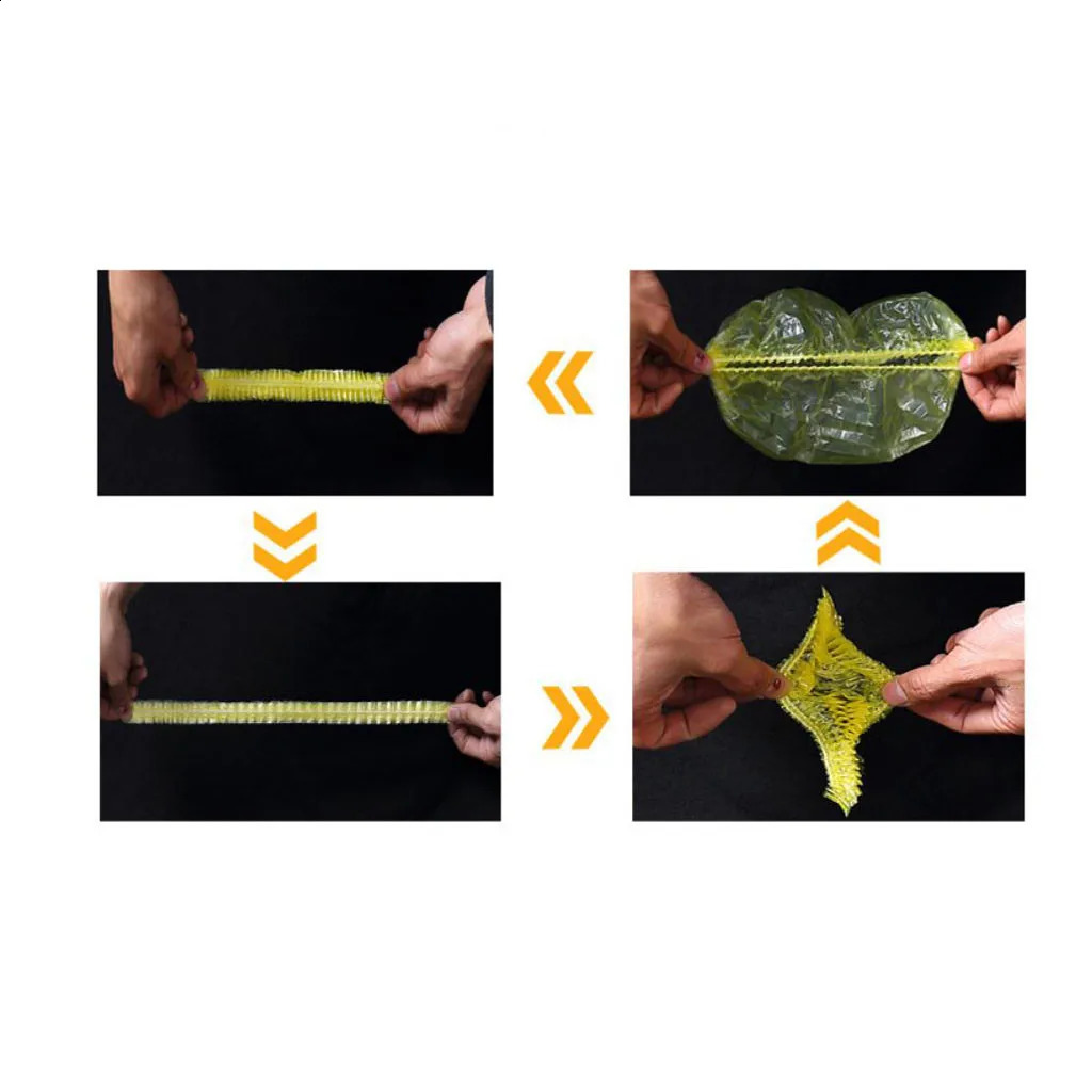 100pc 44cm Disposable Shower Cap Waterproof Household Shower Cap Women Convenience Pleated Elastic Cap Set el Salon Wholesale 250527