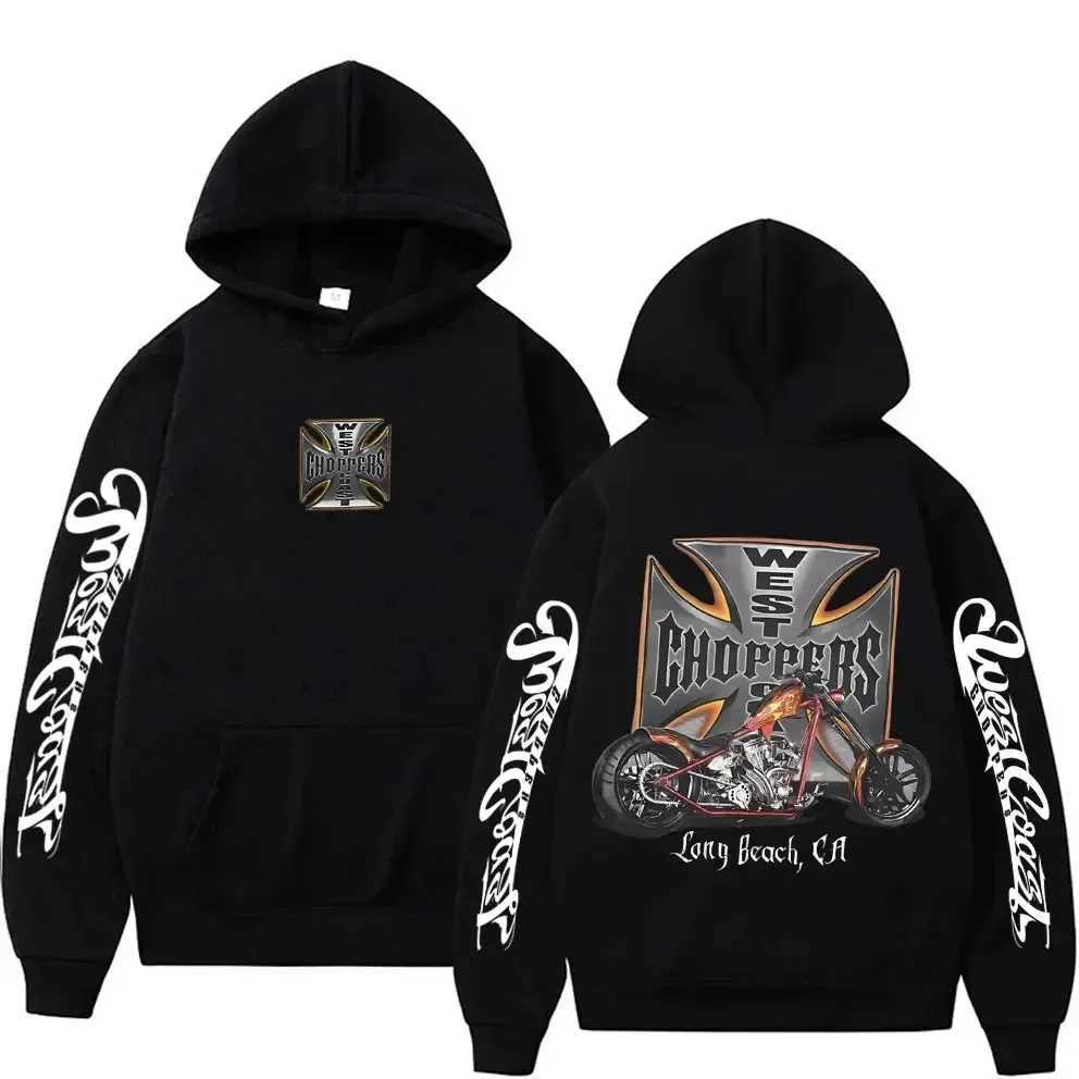 West Chopper Graphic Hoodie for Men Vintage Streetwear Men Women Long SLeeve Oversized Sweatshirt Mens Gothic HoodiesXJ250530