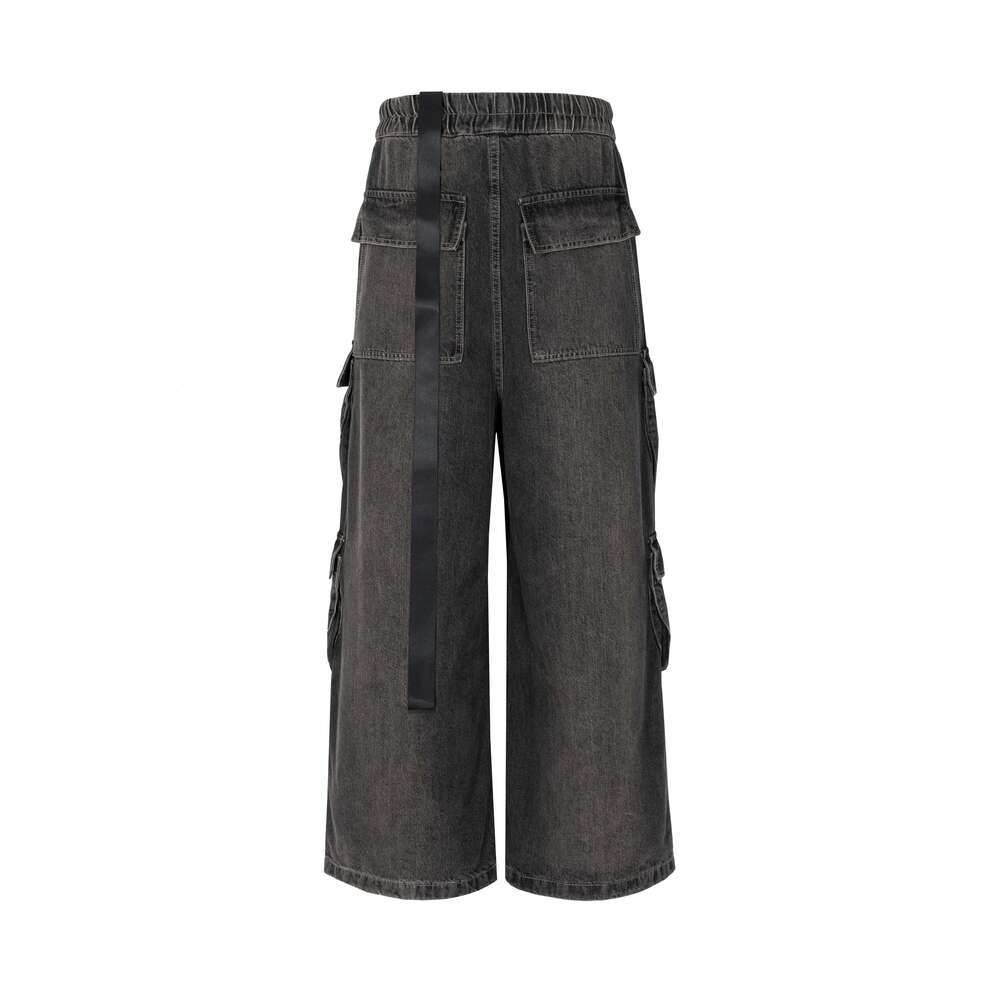 Owen Seak Men Cargo Jeans Casual Loose Gothic Men's Sweatpants Autumn Black Long Pants Size XL