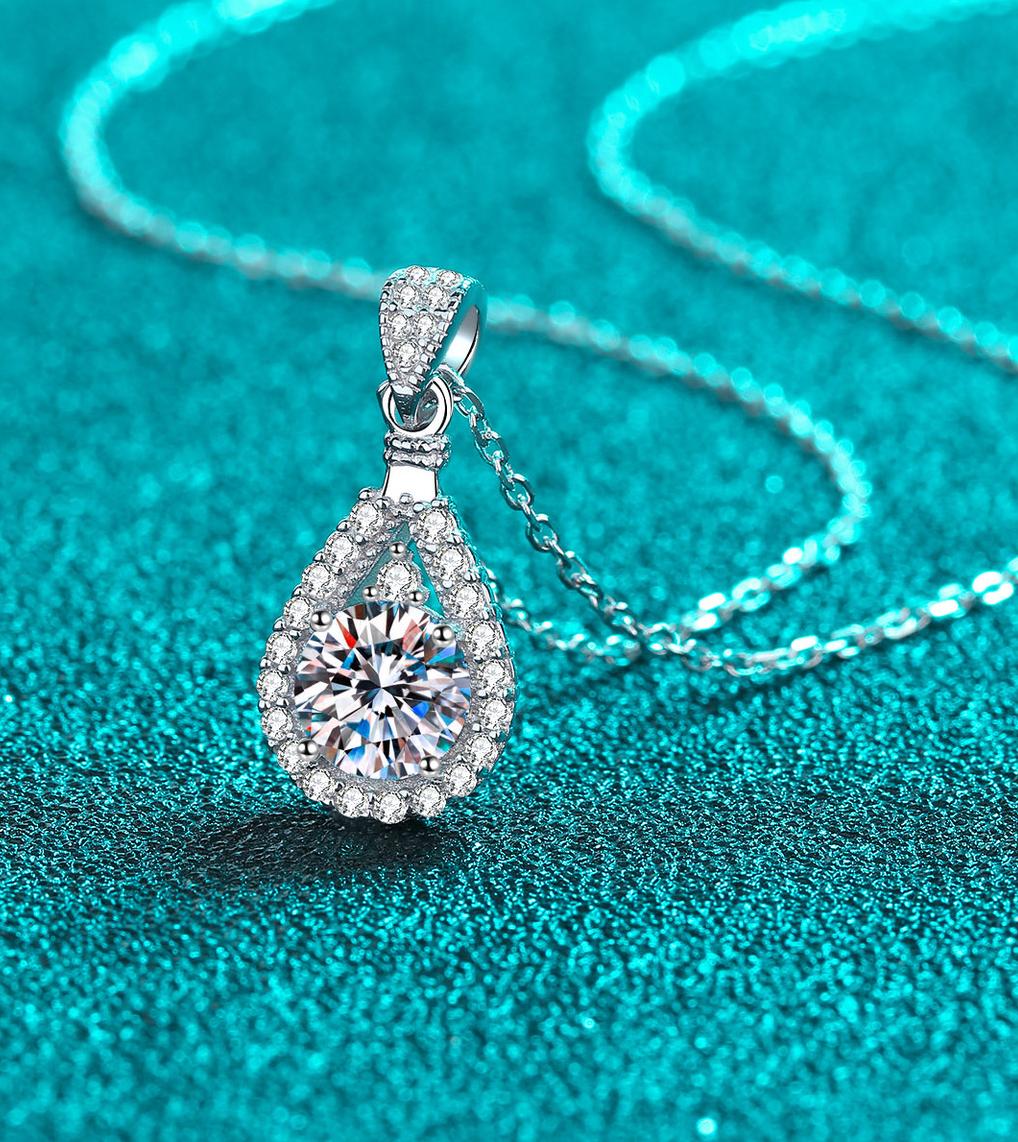 925 Sterling Silver Moissanite Collarbone Necklace for Women PT950 Gold Plated Minimalist Rose Gold Pendant Jewelry Wholesale Ready Stock