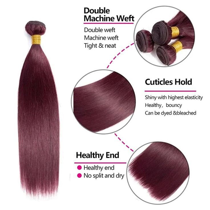 99J E wine red burgundy color human hair bundles