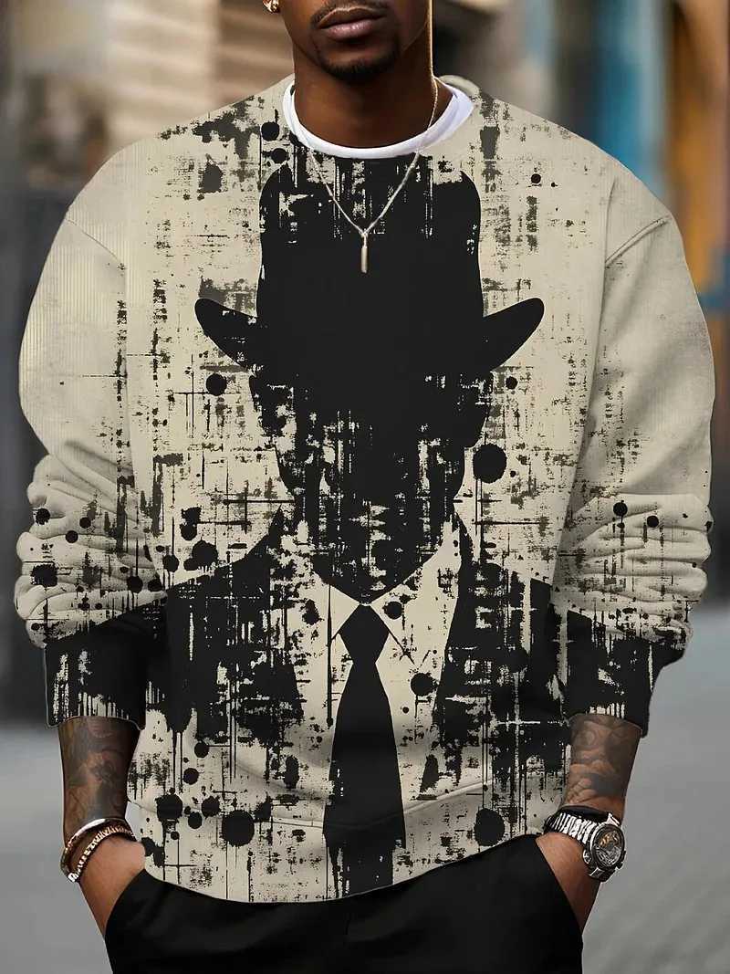 Fashion Mens African Style Graphic Sweatshirts Long Sleeved Sweatshirt O-Neck 3D Printed Casual Sweatshirt For Men Clothing W250530