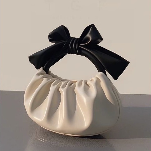 Ladies brand new fashion original niche lightweight and exquisite fashion bow pleated handbag designer fashionable women s shoulder bag crossbody bag