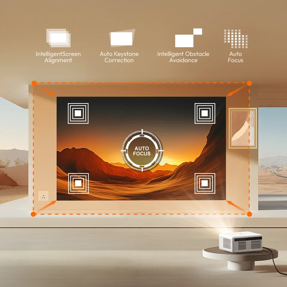 BYINTEK LOVE U14 Full HD 1080P Projector 4K Smart Bluetooth WiFi 6 Supported 1250ANSI Auto Focus Home Theater Cinema Projectors