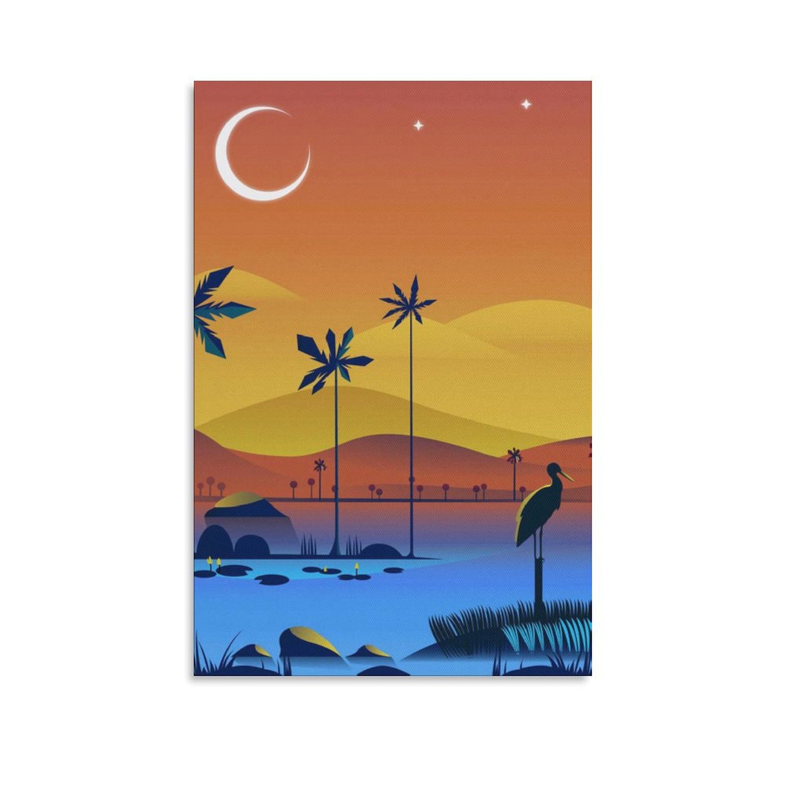 Wall Art Painting Village With Sunset View Canvas Prints Wall Painting Wall Art Decor Print Picture Paintings for Living Room Home Decor Luxury Unfram