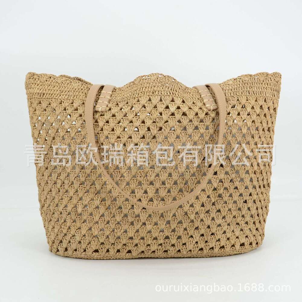 Tote Bag Leather Bag New Handheld Spring Summer Natural Raffia Handbag Vacation Beach Woven Women S Bag Shoulder Bag