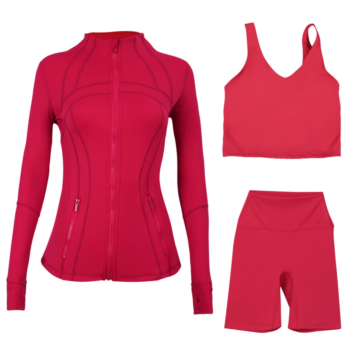 Women Yoga clothing jackets shorts Fitness sets High Waist Sports Jackets Zip Up Coat Elastic Sportswear Outfits Short Pants Suits