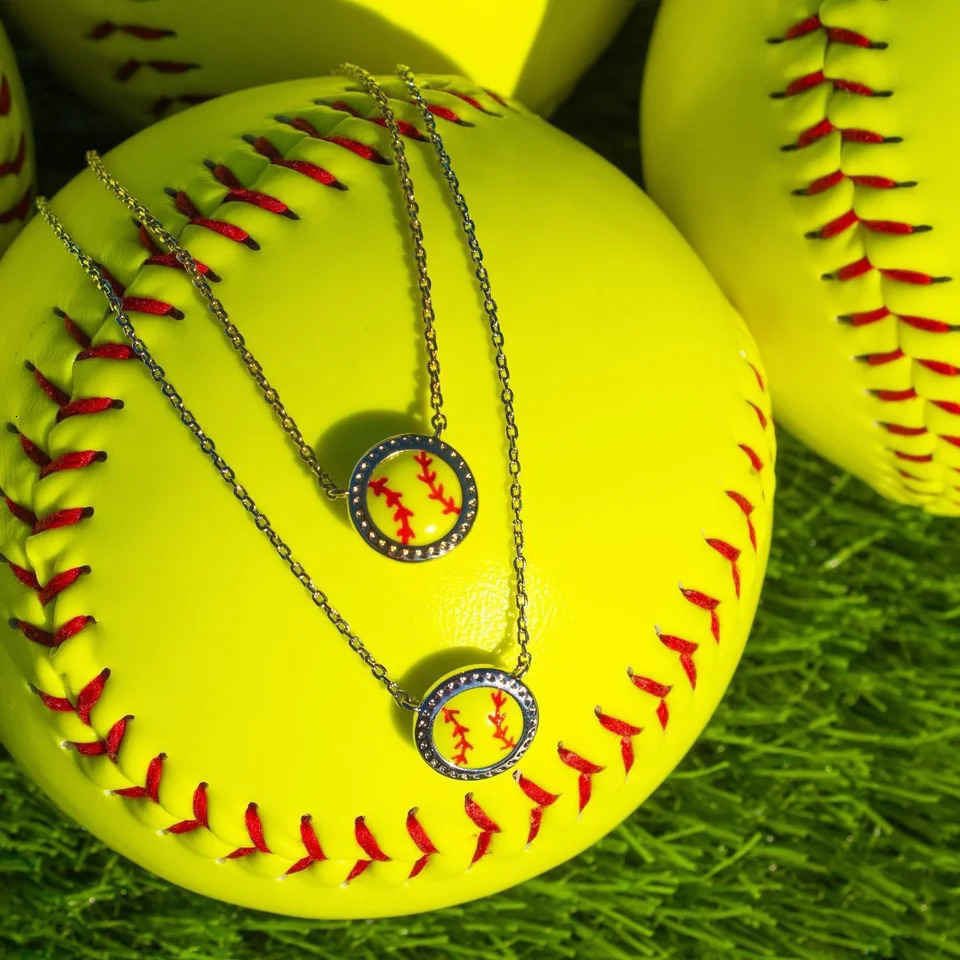 YEEVAA Softball Sports Pendant Necklaces for Women Jewelry Game Day Team Gifts 250530