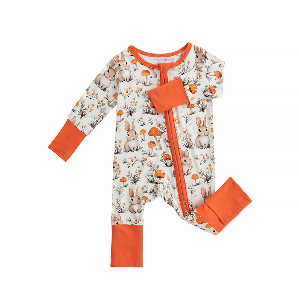 Hot Wholesale Toddler Pajamas Zipper Air Conditioning Clothing Baby Cartoon Printed One-piece Newborn Clothing